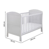 Babymore Solid Wood Aston 2-in-1 Drop Side Cot Bed (0-5yrs)