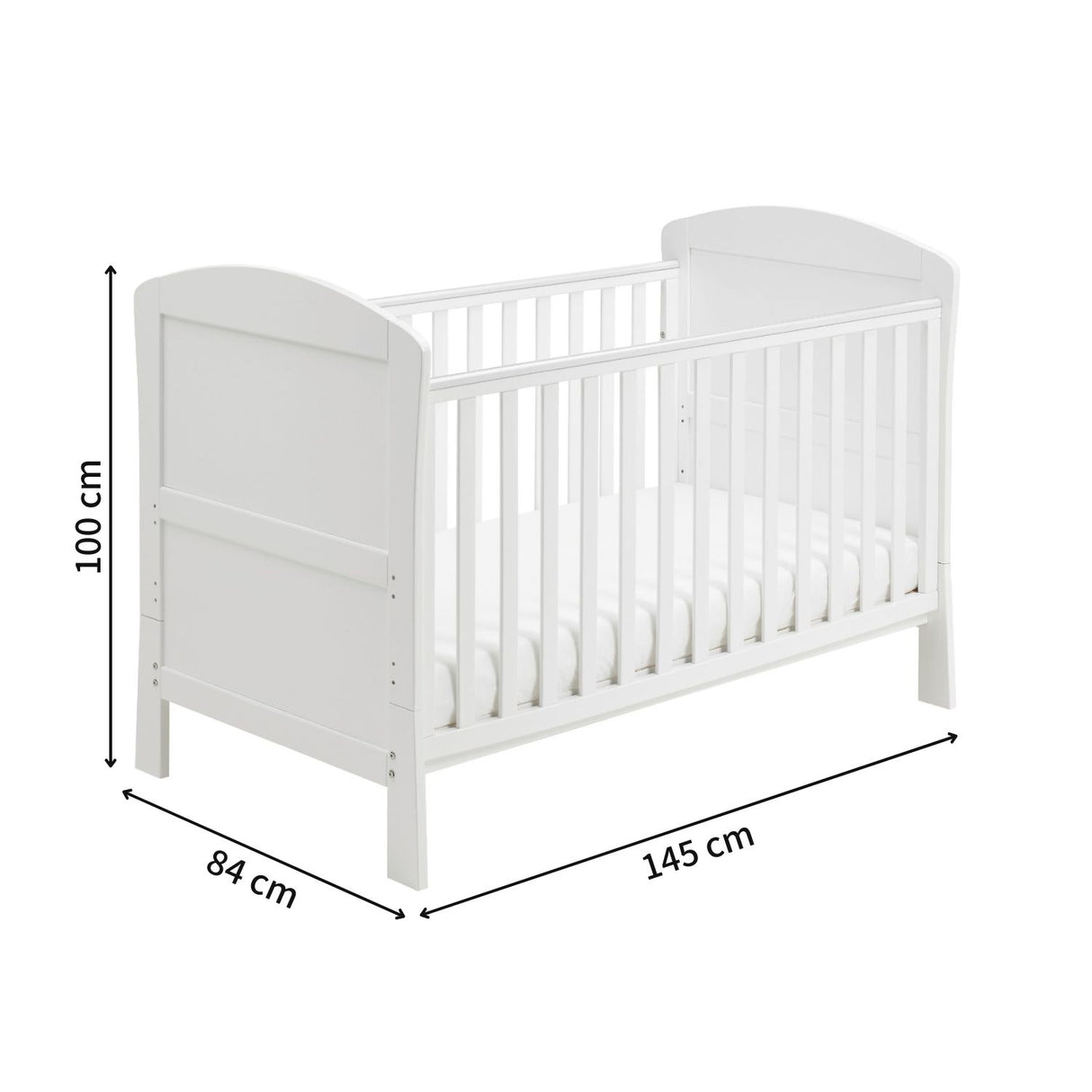 Babymore Solid Wood Aston 2-in-1 Drop Side Cot Bed (0-5yrs)