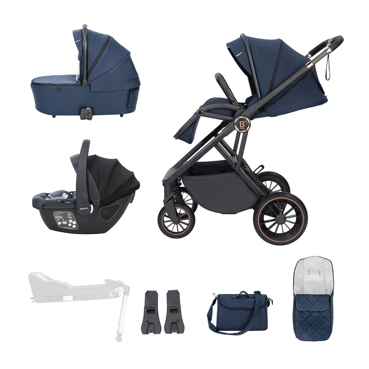 Babymore Chia 3-in-1 Travel System with Coco i-Size Car Seat