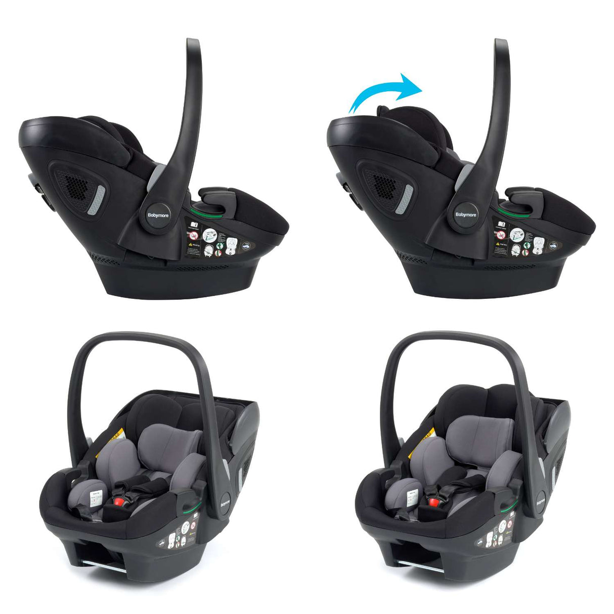 Babymore Chia 3-in-1 Travel System - Pecan Car Seat + ISOFIX Base