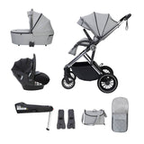 Babymore Chia 3-in-1 Travel System - Pecan Car Seat + ISOFIX Base