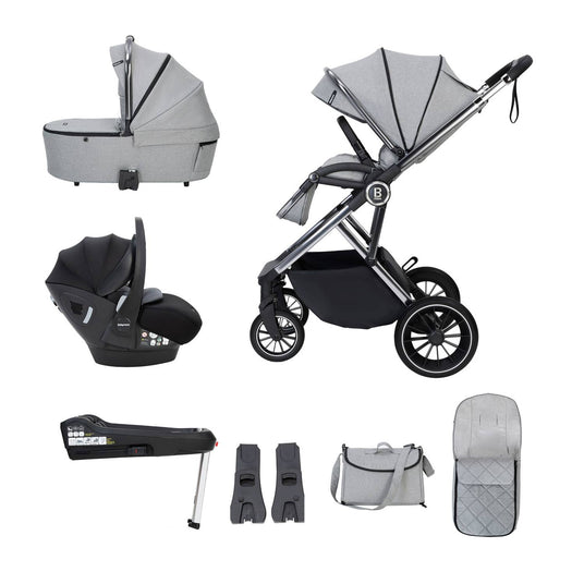 Babymore Chia 3-in-1 Travel System - Pecan Car Seat + ISOFIX Base
