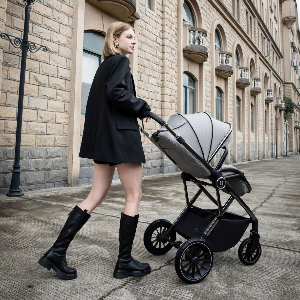 Babymore Chia 3-in-1 Travel System - Pecan Car Seat + ISOFIX Base