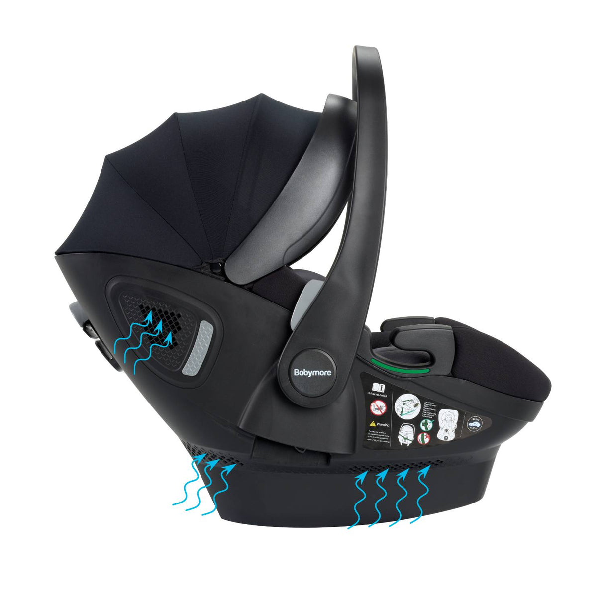 Babymore Chia 3-in-1 Travel System - Pecan Car Seat + ISOFIX Base