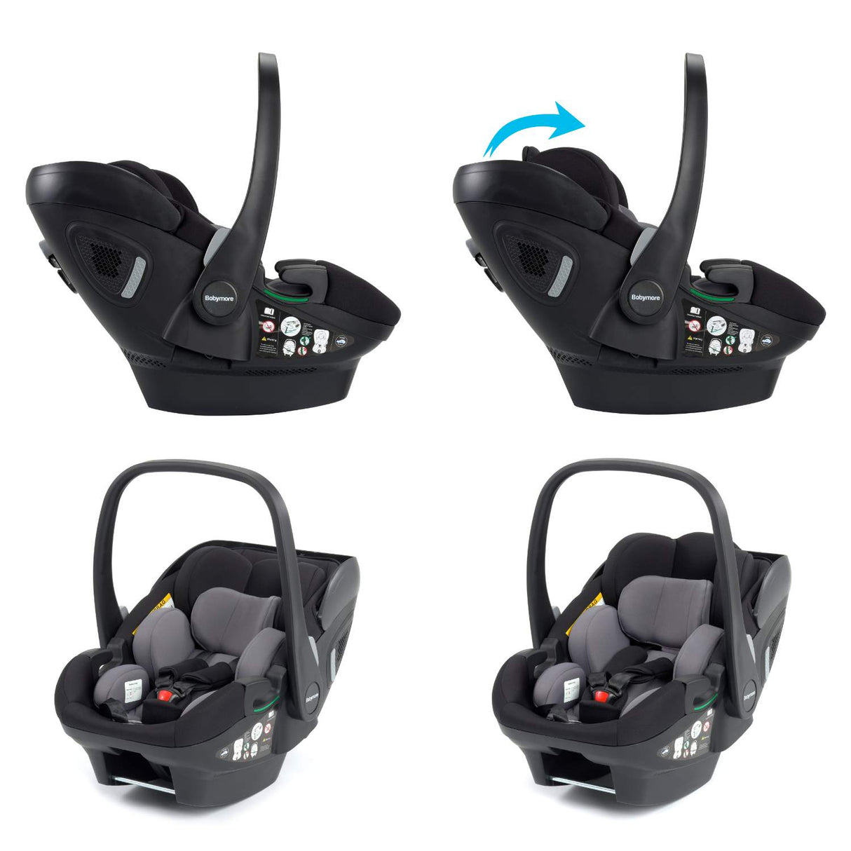Babymore Chia 3-in-1 Travel System - Pecan Car Seat + ISOFIX Base