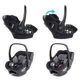 Babymore Chia 3-in-1 Travel System - Pecan Car Seat + ISOFIX Base