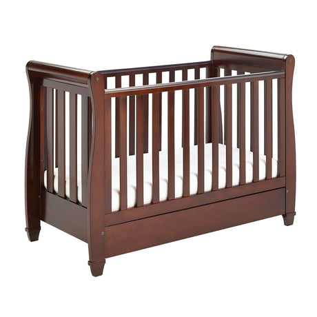 Babymore 2-in-1 Eva Sleigh Drop Side Cot Bed With Drawer Storage (0-4yrs)