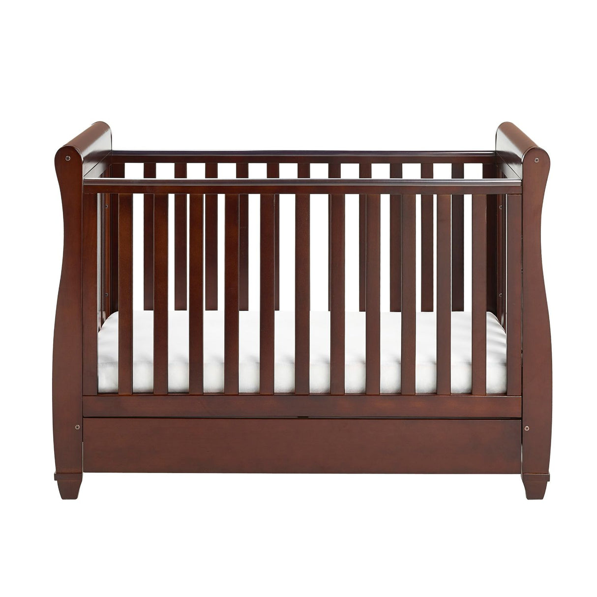 Babymore 2-in-1 Eva Sleigh Drop Side Cot Bed With Drawer Storage (0-4yrs)