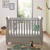 Babymore 2-in-1 Eva Sleigh Drop Side Cot Bed With Drawer Storage (0-4yrs)