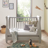 Babymore 2-in-1 Eva Sleigh Drop Side Cot Bed With Drawer Storage (0-4yrs)
