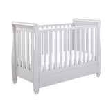 Babymore 2-in-1 Eva Sleigh Drop Side Cot Bed With Drawer Storage (0-4yrs)