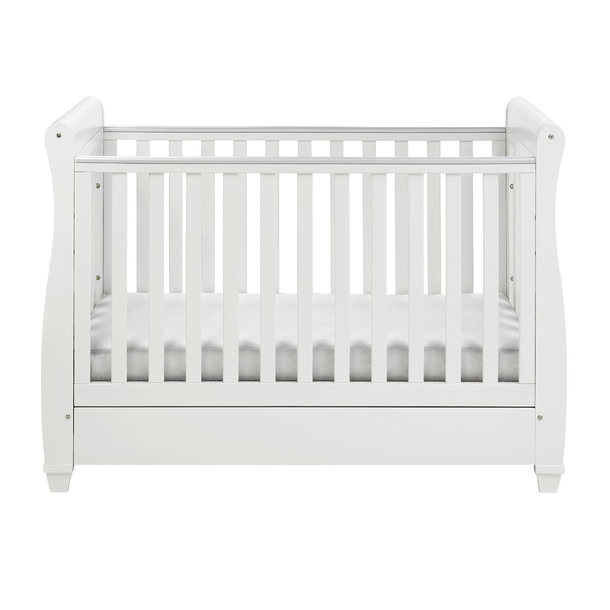 Babymore 2-in-1 Eva Sleigh Drop Side Cot Bed With Drawer Storage (0-4yrs)