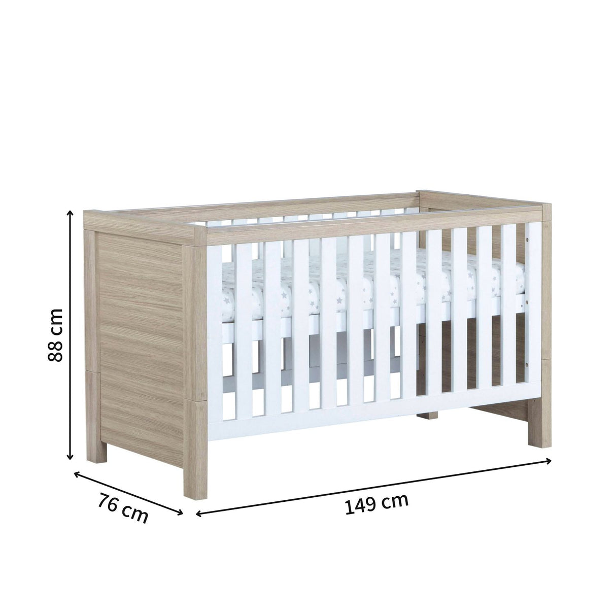 Babymore Luno Modern 2-in-1 Cot Bed (0-5yrs)
