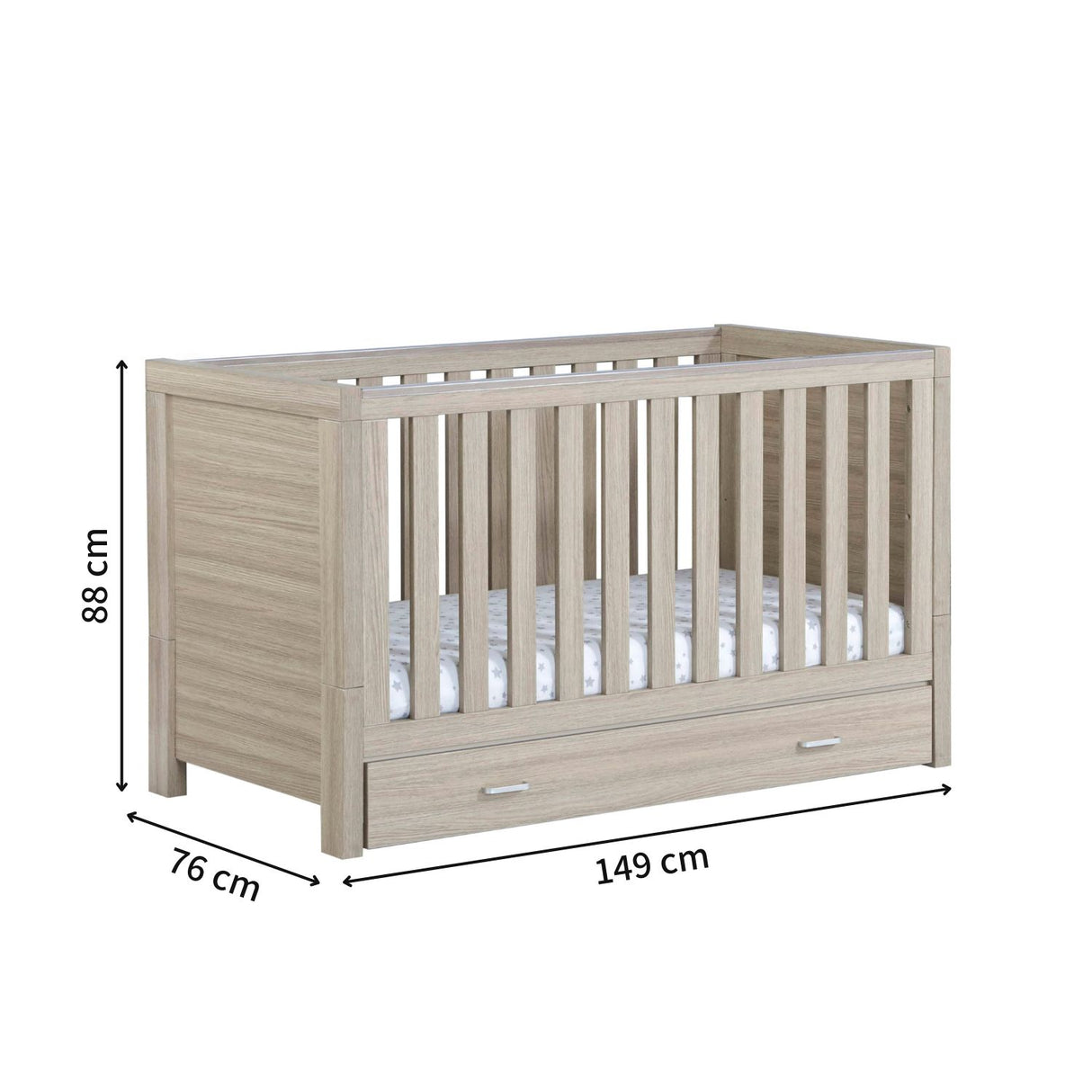 Babymore Luno Modern 2-in-1 Cot Bed (0-5yrs)