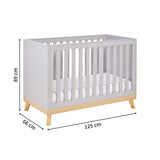 Babymore Mona Mini Cot Bed - Height Adjustable - Compact Size (0-4yrs)