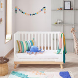 Babymore Mona Mini Cot Bed - Height Adjustable - Compact Size (0-4yrs)