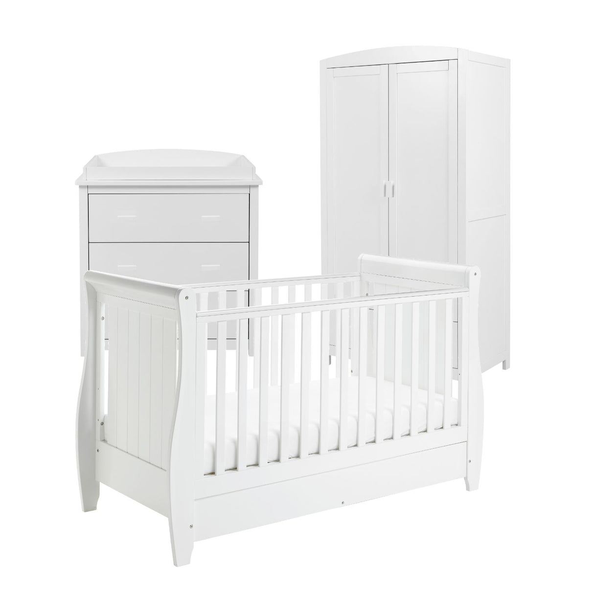 Babymore Stella Sleigh 3-Piece Nursery Room Set
