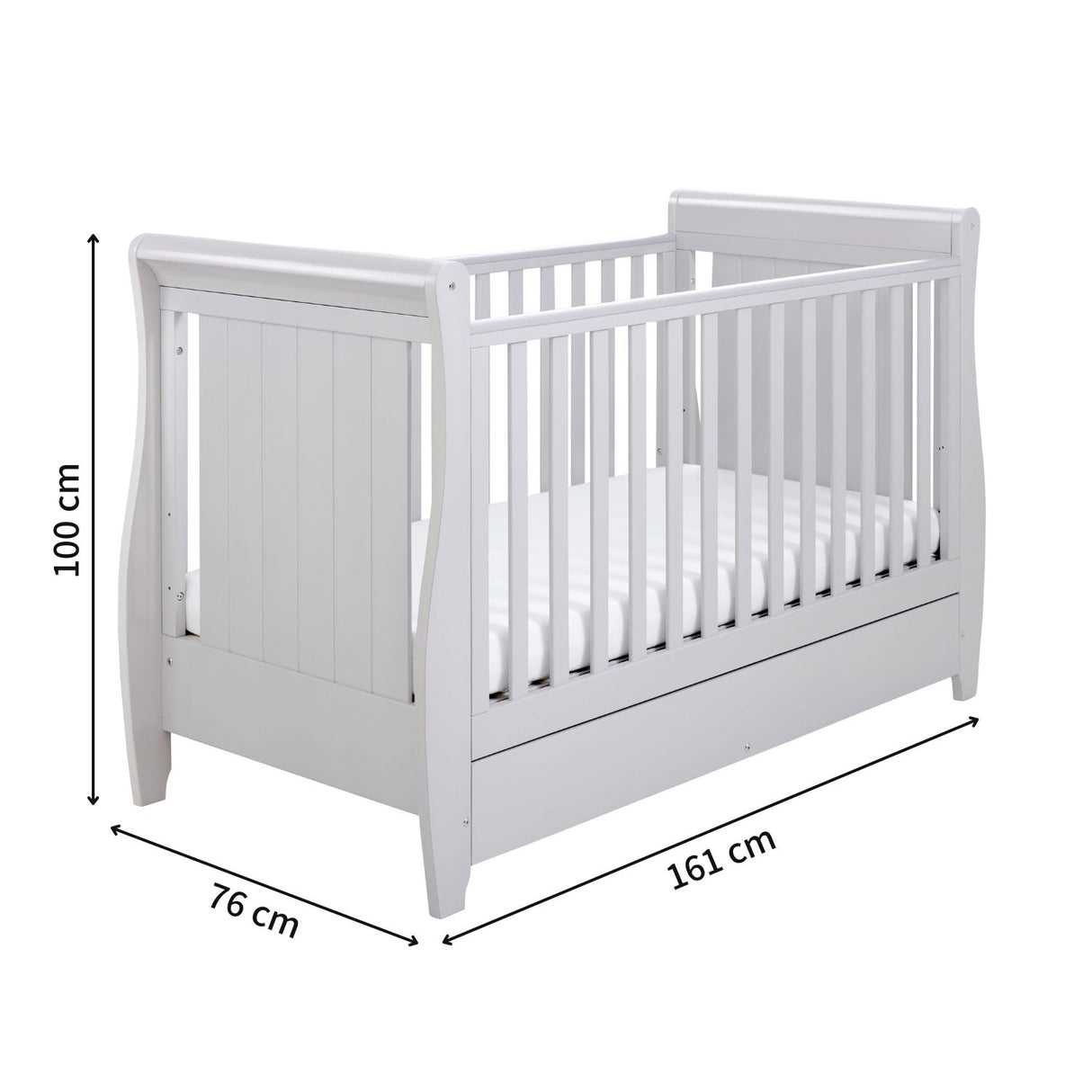 Babymore Stella Sleigh 3-Piece Nursery Room Set