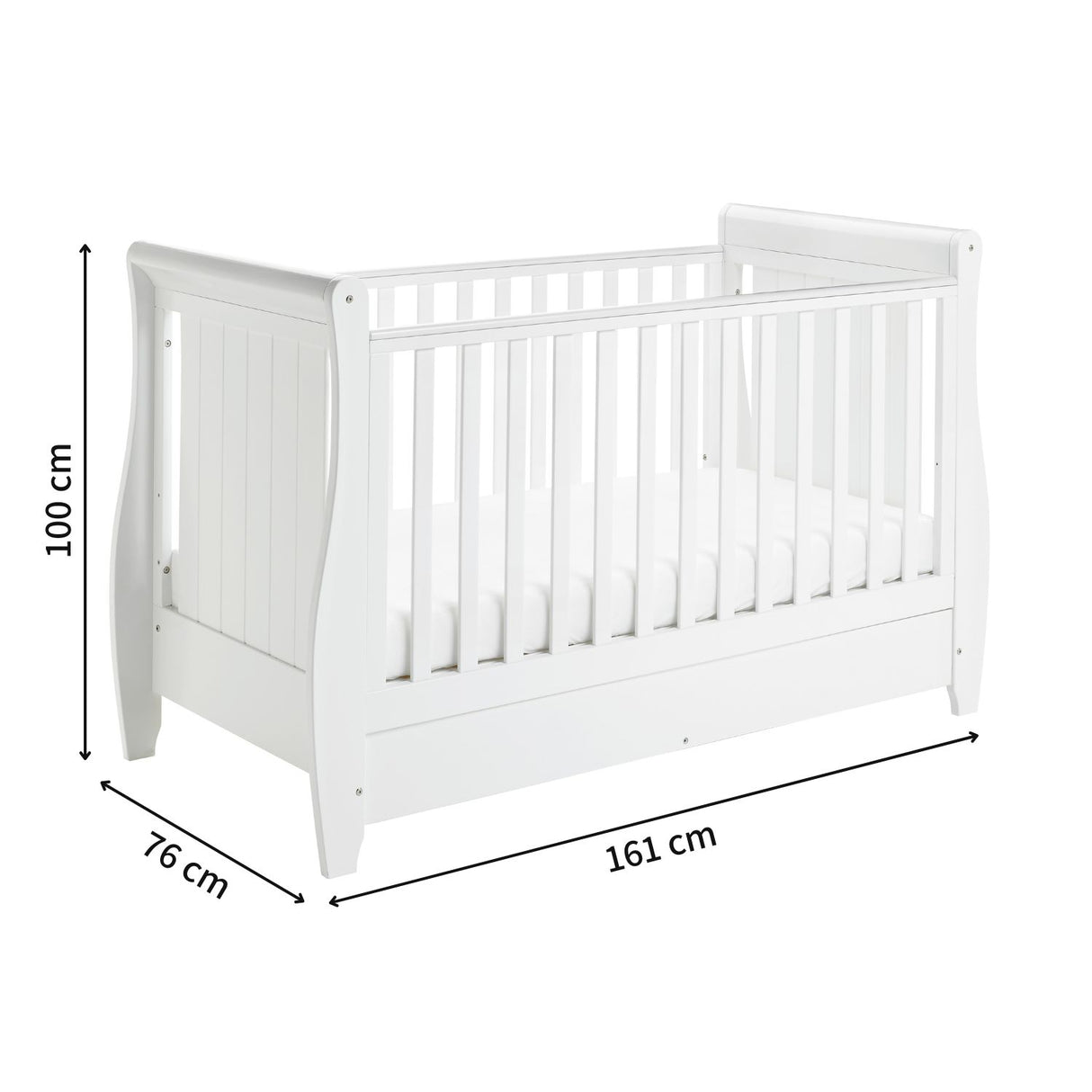 Babymore Stella Sleigh 3-Piece Nursery Room Set