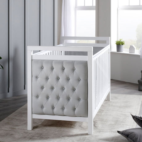 Babymore Luxury Velvet Deluxe Cot Bed - Soft Touch - Cushioned - Water-Resistant - Award Winning (0-5yrs)