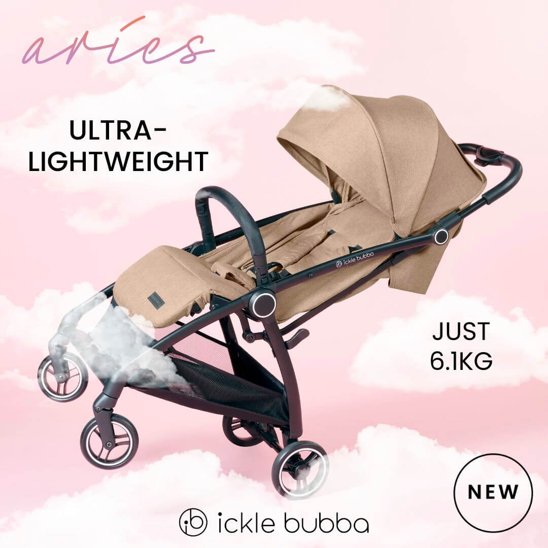 Ickle Bubba Aries PRIME - Ultra Lightweight & Auto-Folding (Includes Carry Bag + Footwarmer + Rain Cover + Cup Holder)