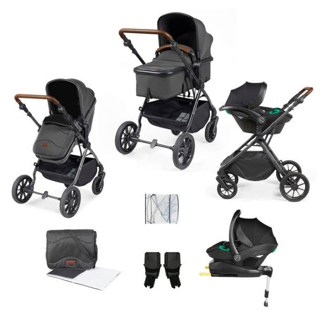 Ickle Bubba Cosmo 9-Piece Travel System with i-Size Stratus Car Seat & ISOFIX Base