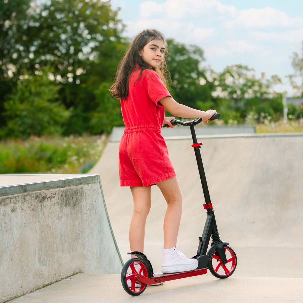 Burgundy - Big 2 Wheel Scooter