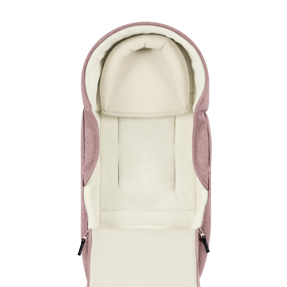 Closer shot of the head-hugging pillow of Ickle Bubba Newborn Cocoon in Dusky Pink colour