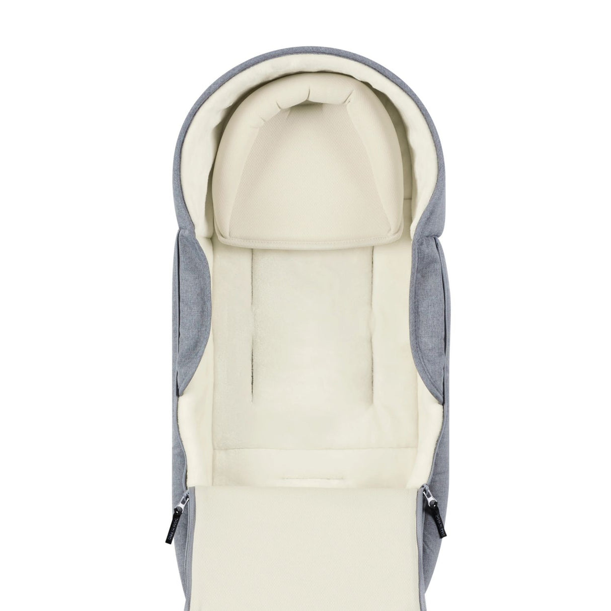 Closer shot of the head-hugging pillow of Ickle Bubba Newborn Cocoon in Grey colour