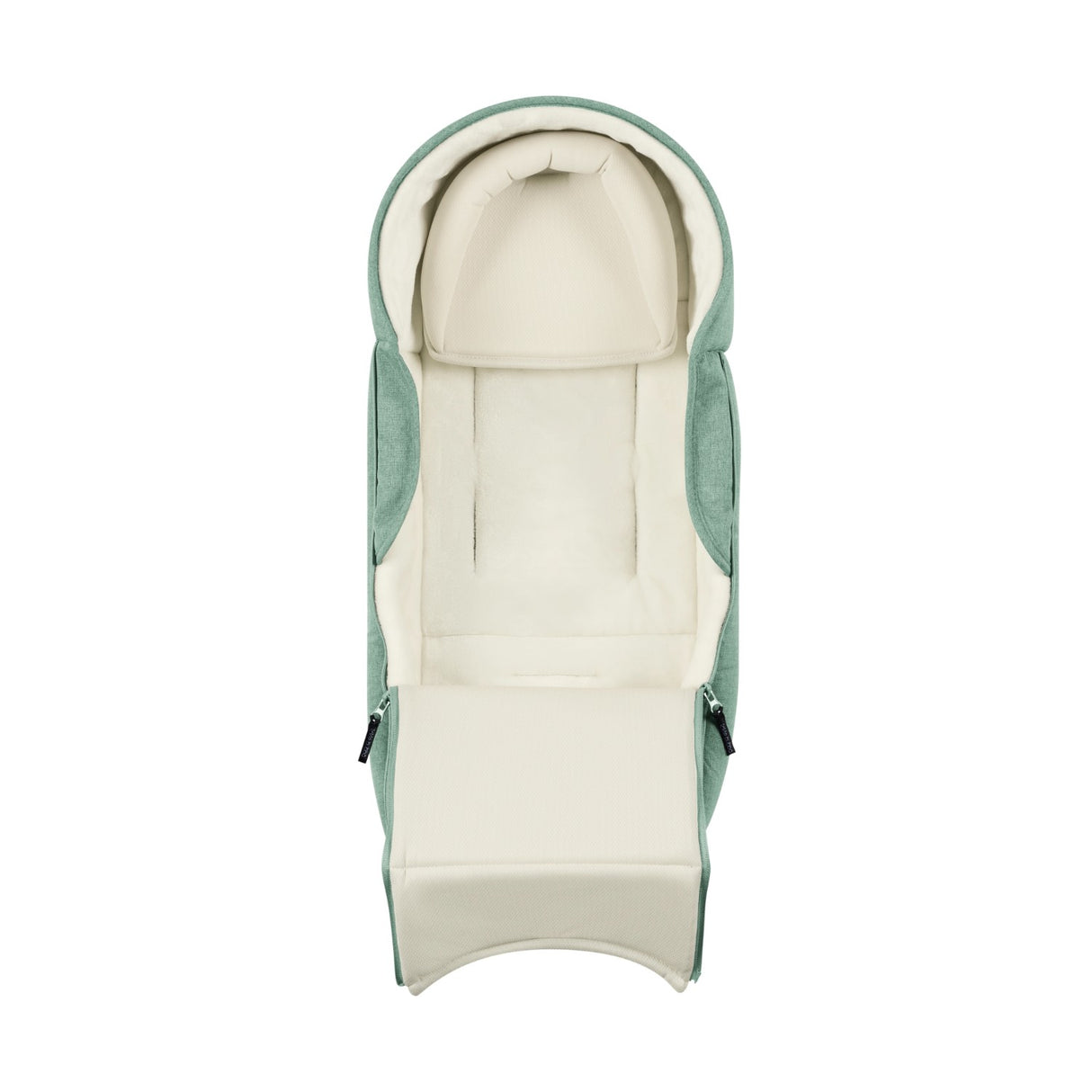 Interior of Ickle Bubba Newborn Cocoon Stroller Accessory in Sage Green colour