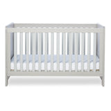 Lowest mattress height position in Ickle Bubba Pembrey Cot Bed in Ash Grey colour with Fibre Cot Mattress
