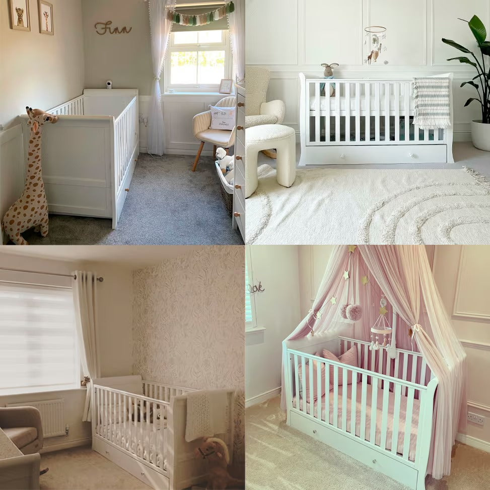 Ickle Bubba Snowdon Classic Sleigh 2-in-1 Cot Bed (0-4yrs)