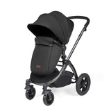 Ickle Bubba Stomp Luxe Pushchair with foot warmer attached in Midnight black colour