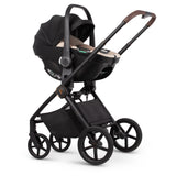 Venicci Claro 3-in-1 Complete Travel System in Almond colour bundled with Tiago Car Seat in Beige colour and ISOFIX Base