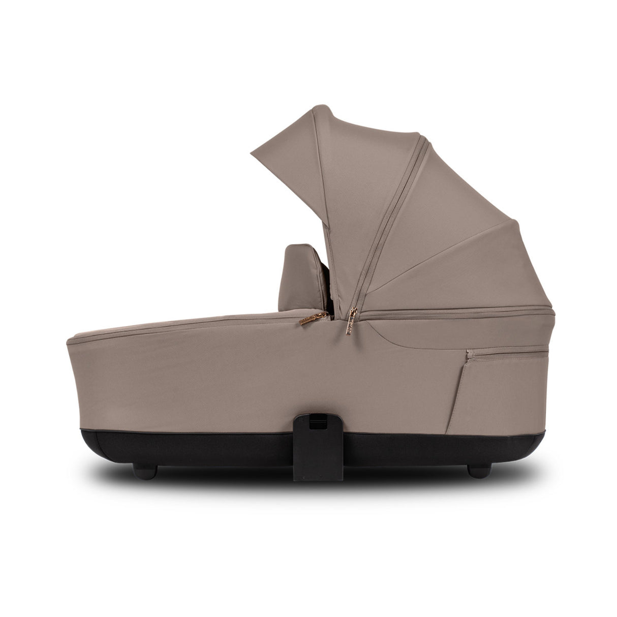Side view of Venicci Claro carrycot in Almond colour