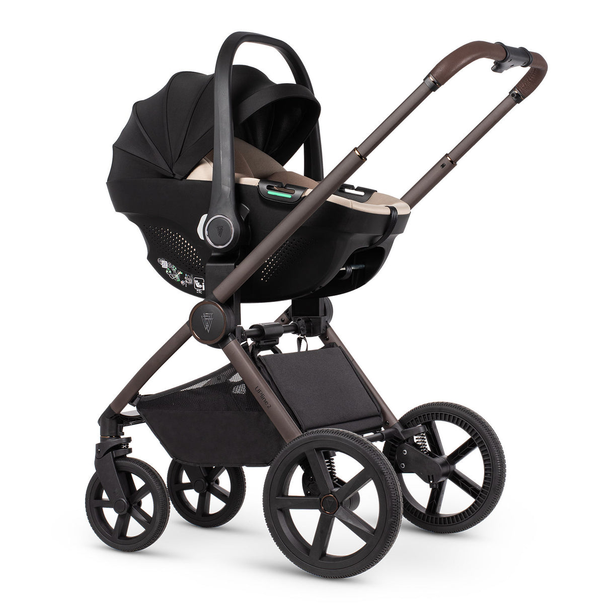Venicci Upline 2 Special Edition (SE) Burgundy frame with Tiago Car Seat in Beige colour