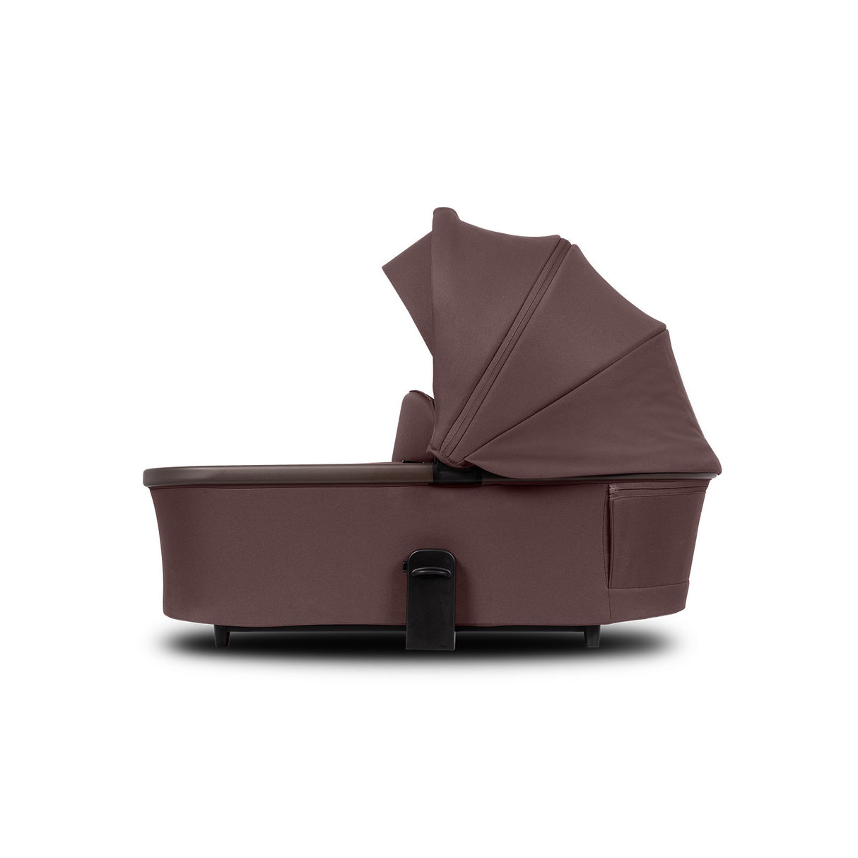Side view of Venicci Upline 2 Special Edition (SE) carrycot in Burgundy colour